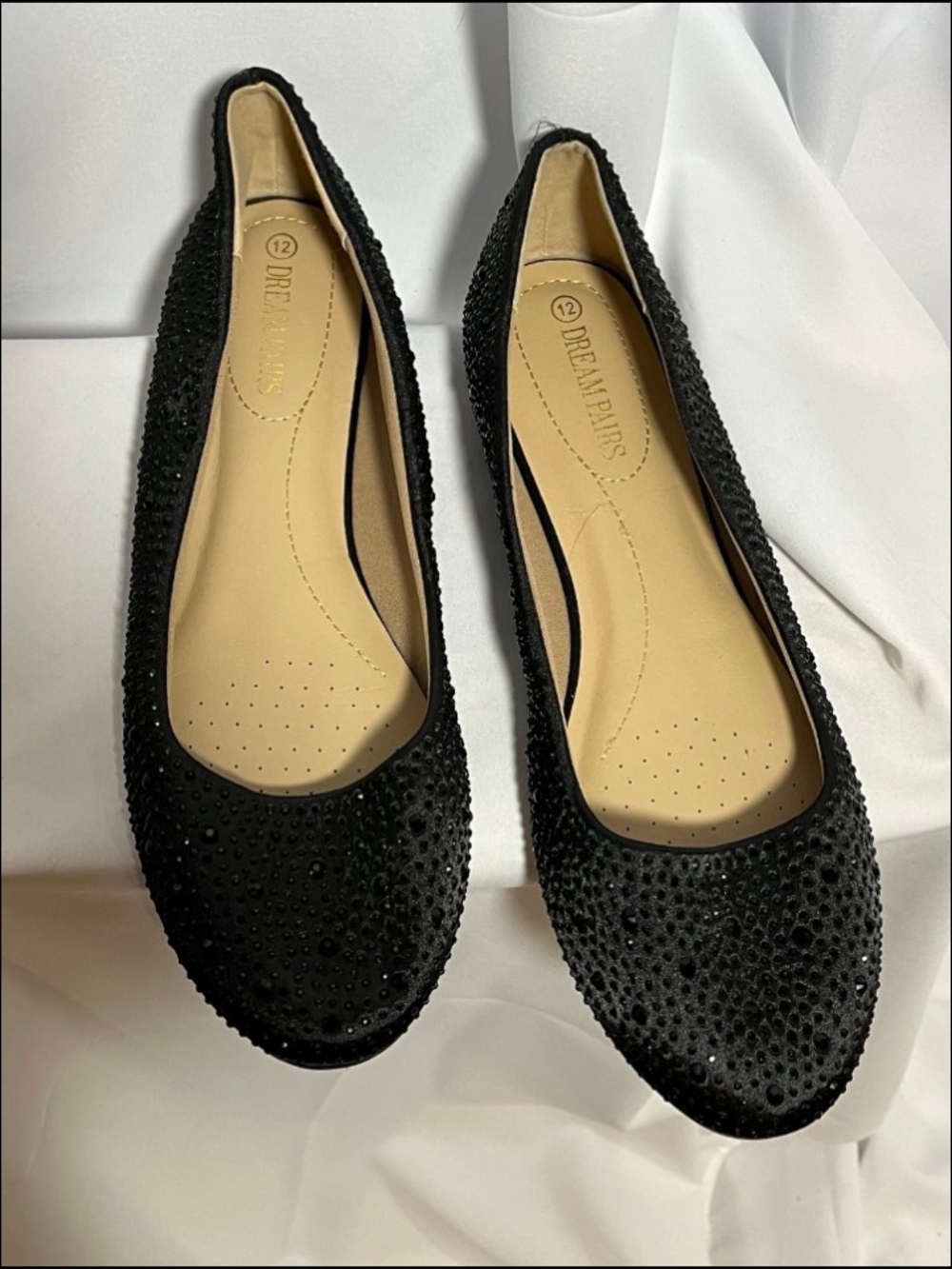Dream Pairs Black Crystal Ballet Flats - Women's Size 12 Never Been Worn